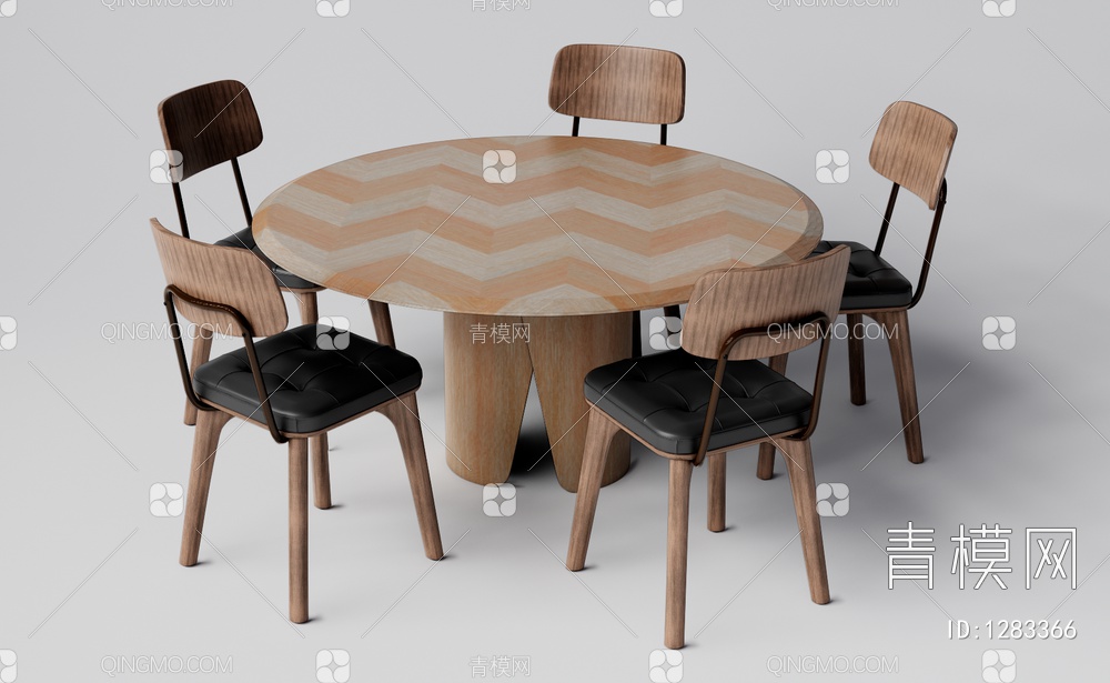 餐桌椅组合SU模型下载【ID:1283366】