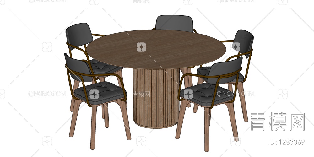 餐桌椅组合SU模型下载【ID:1283369】