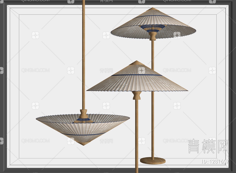 伞形落地灯SU模型下载【ID:1281607】