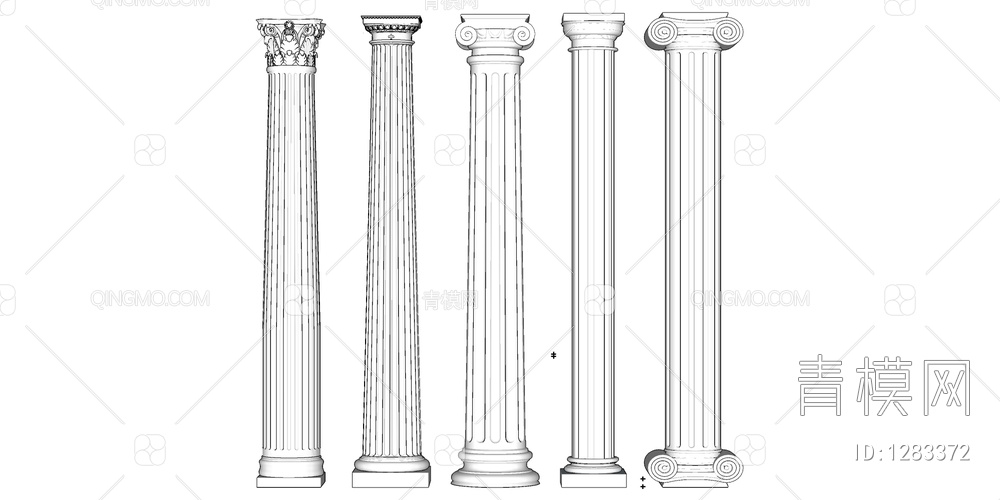 罗马柱SU模型下载【ID:1283372】