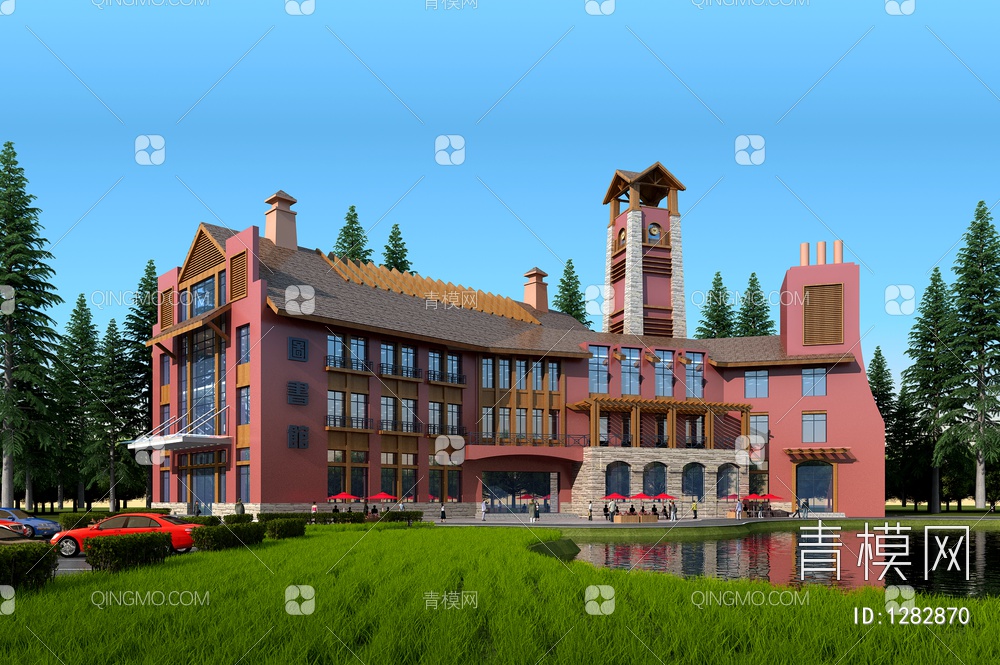度假村酒店3D模型下载【ID:1282870】