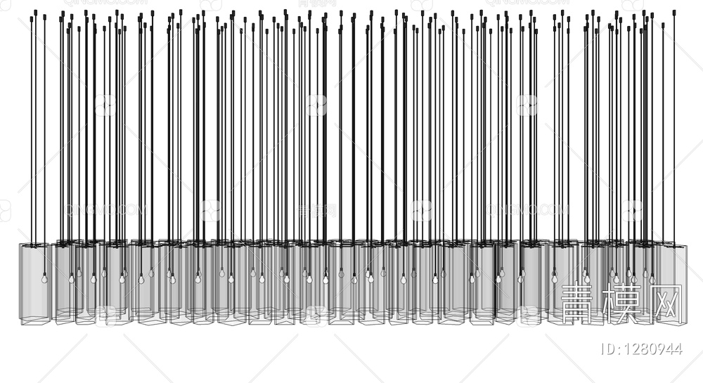 几何玻璃吊灯SU模型下载【ID:1280944】