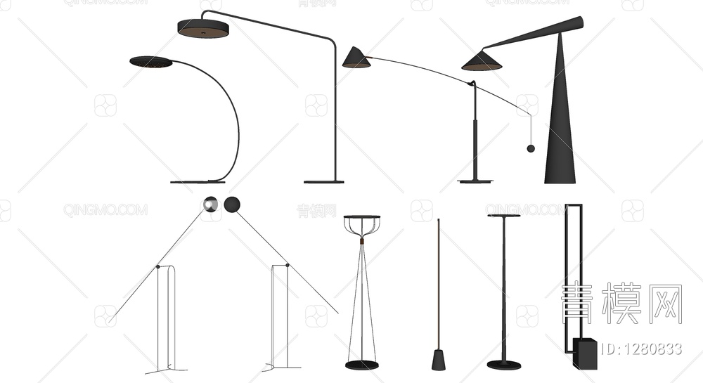 落地灯SU模型下载【ID:1280833】