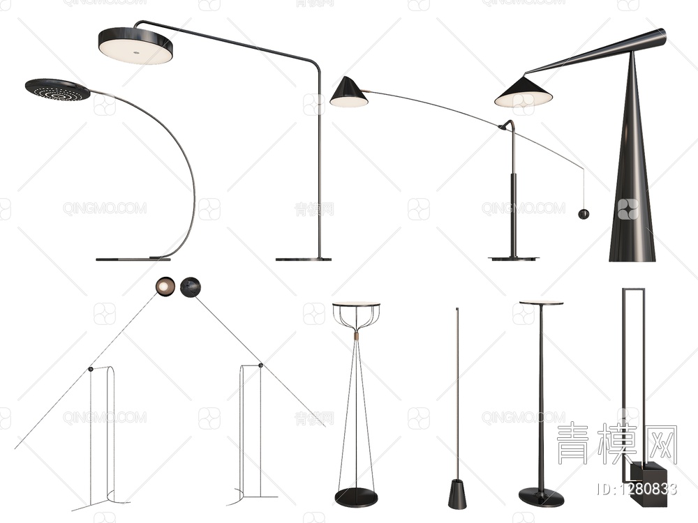 落地灯SU模型下载【ID:1280833】