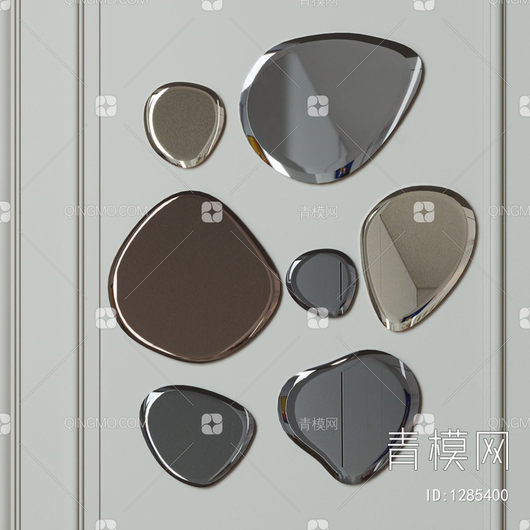 Cattelan墙饰镜子组合3D模型下载【ID:1285400】