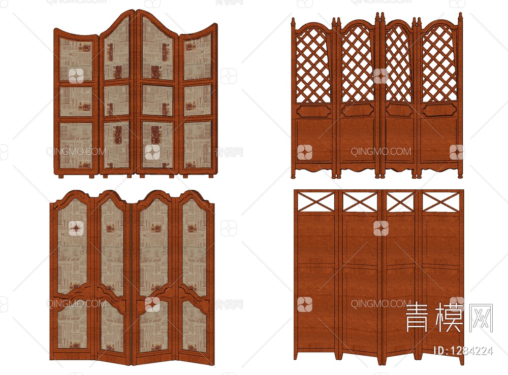 屏风隔断SU模型下载【ID:1284224】