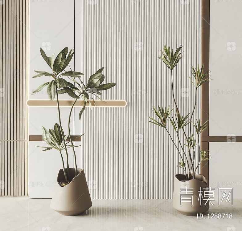 【绿植盆栽 盆景3D模型】-现代CR有灯光有贴图MAX2016绿植盆栽 盆景3d模型下载-ID1288718-免费3Dmax模型库 - 青模3d模型网