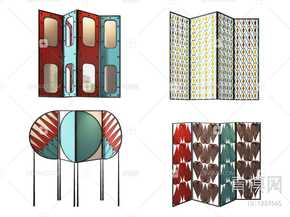 屏风隔断3D模型下载【ID:1287665】