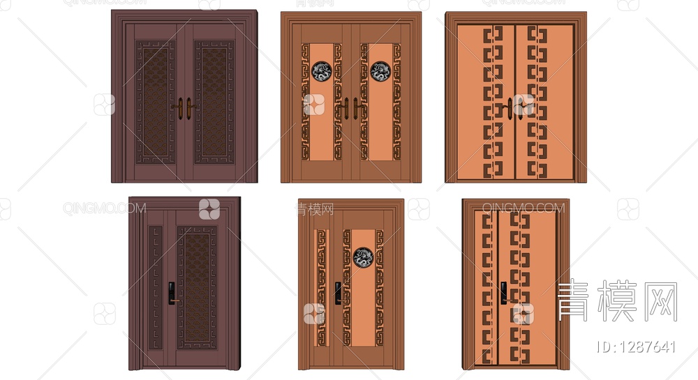 双开大门SU模型下载【ID:1287641】