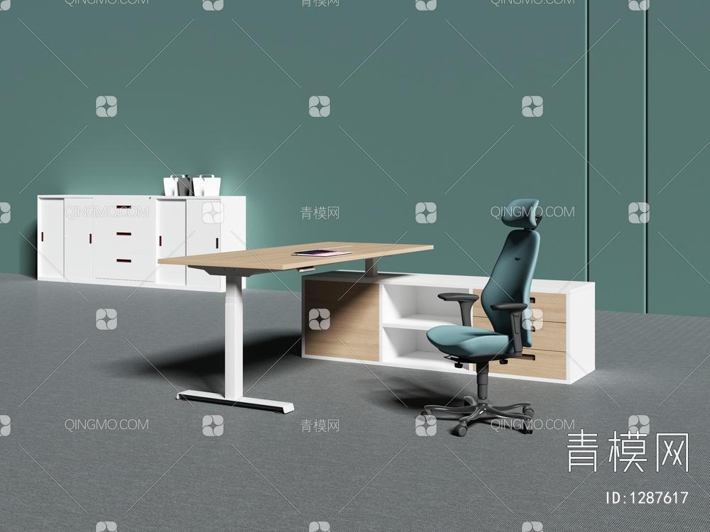办公主管桌3D模型下载【ID:1287617】
