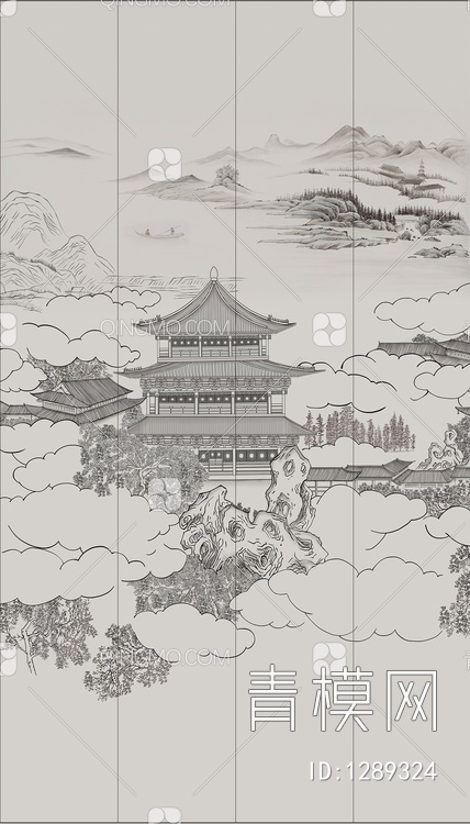 中式壁纸贴图下载【ID:1289324】