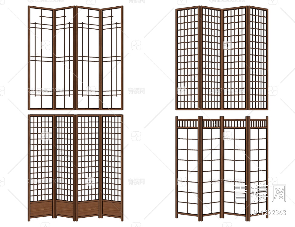 屏风隔断SU模型下载【ID:1292363】
