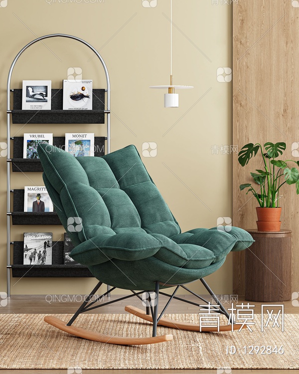 绿色休闲椅 躺椅3D模型下载【ID:1292846】