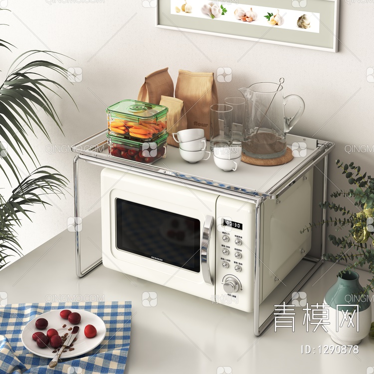 厨房置物架托盘3D模型下载【ID:1290878】