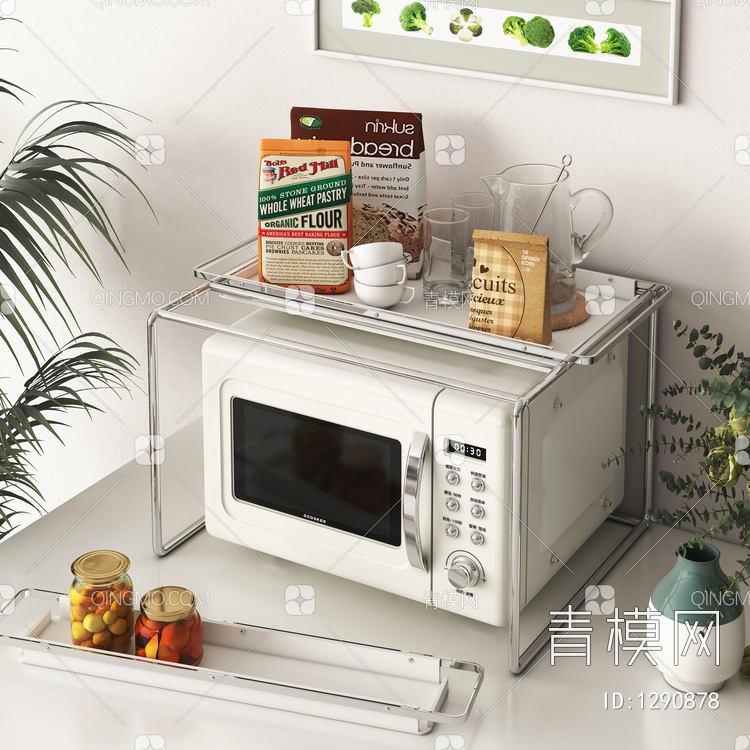 厨房置物架托盘3D模型下载【ID:1290878】