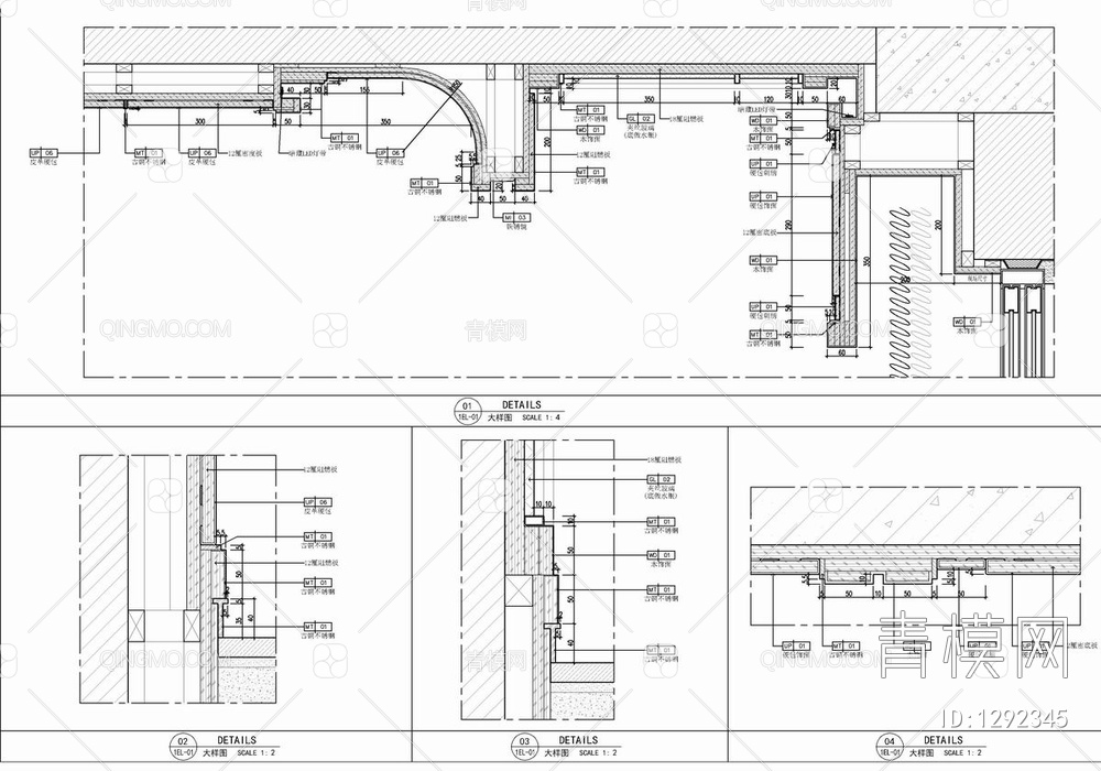 五层别墅CAD施工图+实景照+物料表 洋房 豪宅 家装 私宅 样板房【ID:1292345】