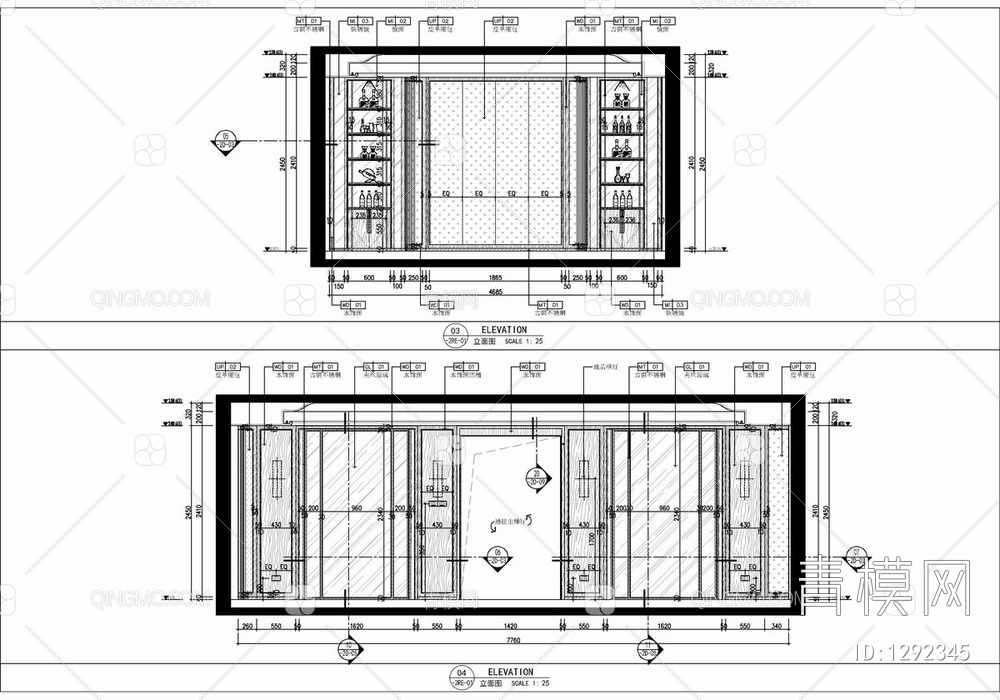 五层别墅CAD施工图+实景照+物料表 洋房 豪宅 家装 私宅 样板房【ID:1292345】