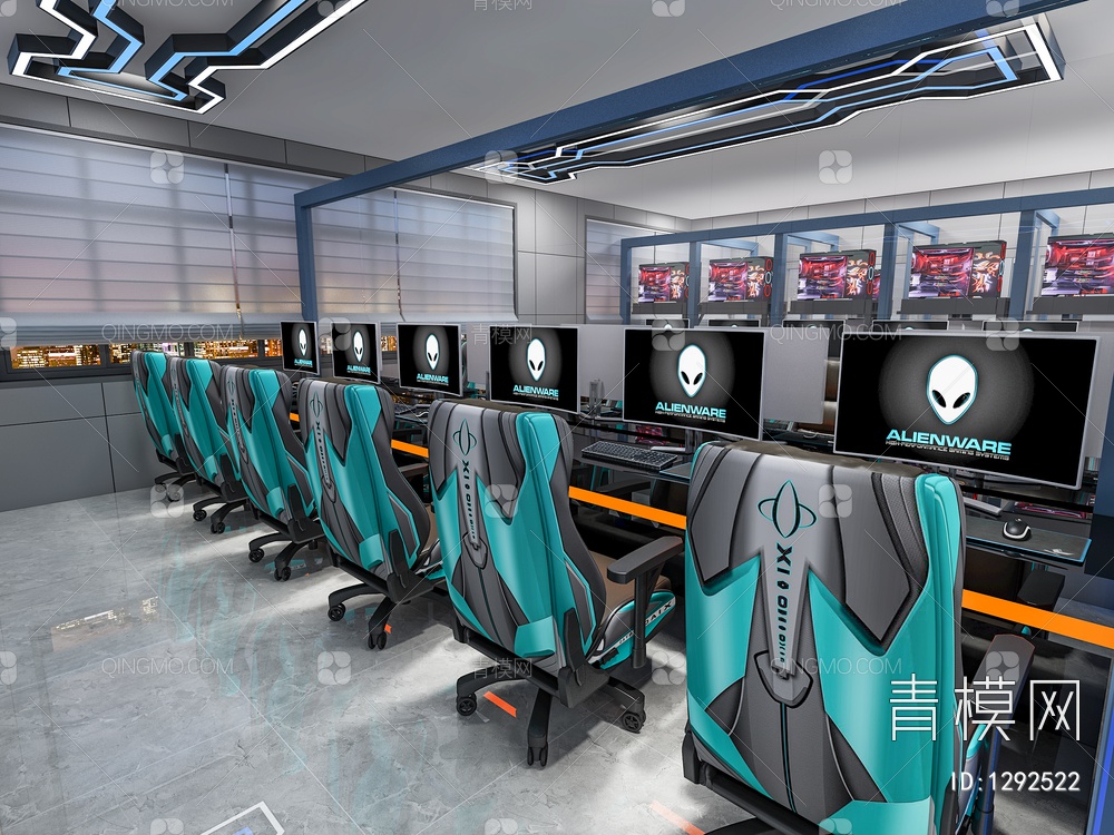 【网咖 网吧 台球娱乐电竞会所3D模型】-现代VR有灯光有贴图MAX2016网咖 网吧 台球娱乐电竞会所3d模型下载-ID1292522-免费 ...