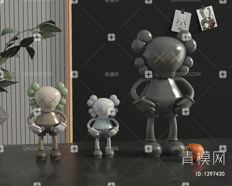 暴力熊雕塑公仔3D模型下载【ID:1297430】