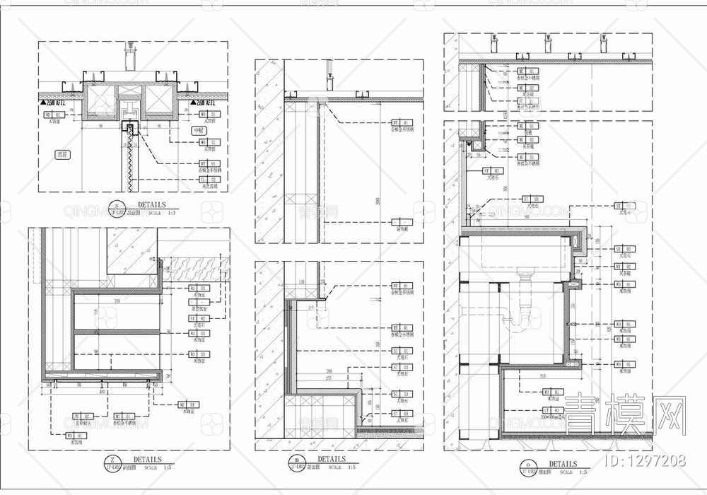 250㎡三层别墅CAD施工图 家装 私宅 豪宅 洋房 别墅 大宅 样板房【ID:1297208】