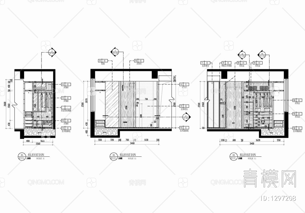 250㎡三层别墅CAD施工图 家装 私宅 豪宅 洋房 别墅 大宅 样板房【ID:1297208】