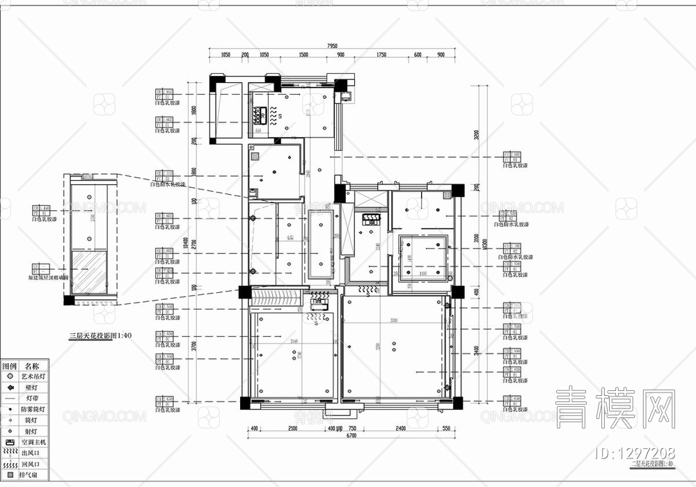 250㎡三层别墅CAD施工图 家装 私宅 豪宅 洋房 别墅 大宅 样板房【ID:1297208】