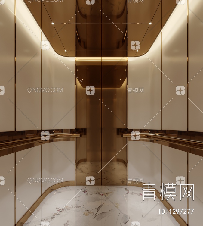 电梯轿厢3D模型下载【ID:1297277】