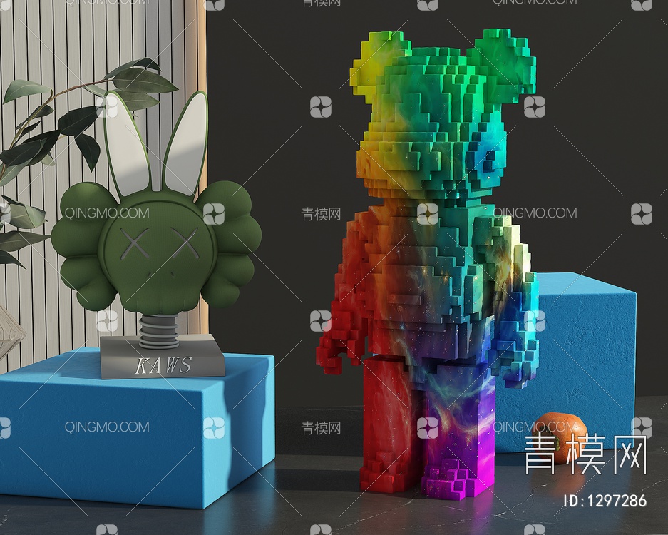彩色暴力熊公仔3D模型下载【ID:1297286】