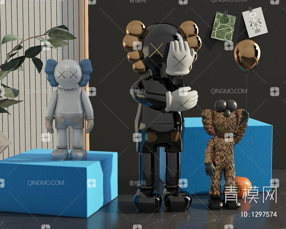暴力熊雕塑公仔3D模型下载【ID:1297574】