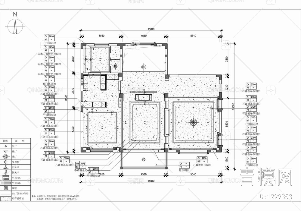 700㎡五层别墅CAD施工图 家装 私宅 豪宅 洋房 别墅 大宅 样板房【ID:1299353】