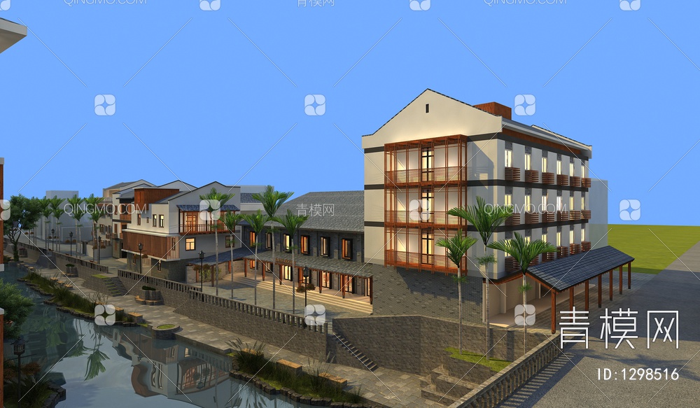 旅游景观小镇3D模型下载【ID:1298516】