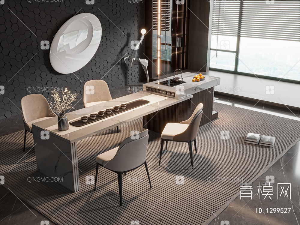 餐厅 功能性餐厅 餐厅 特色餐厅 餐厅桌椅 岛台 餐桌椅3D模型下载【ID:1299527】