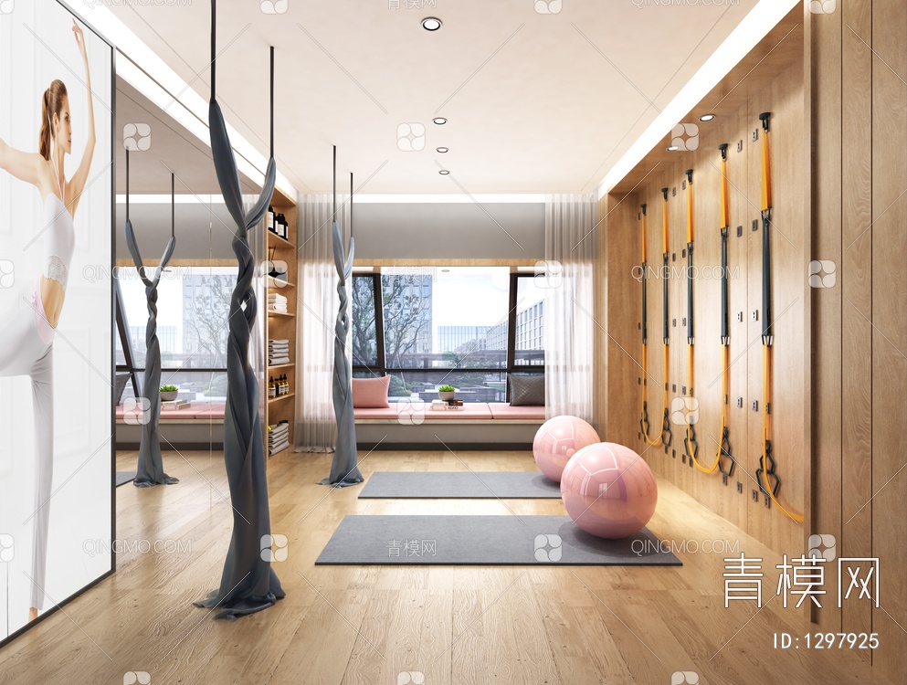 家居瑜珈健身房模3D模型下载【ID:1297925】