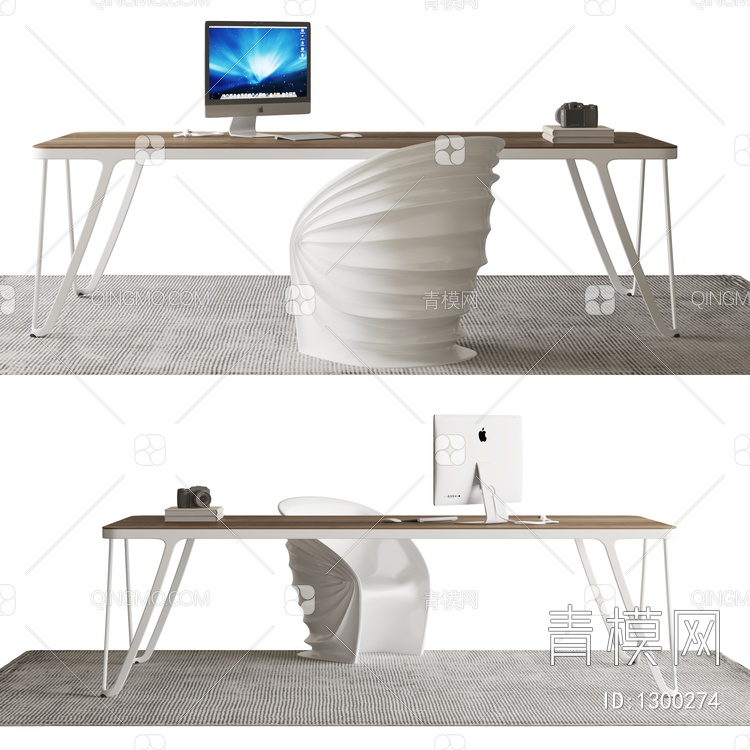 办公桌办公椅3D模型下载【ID:1300274】