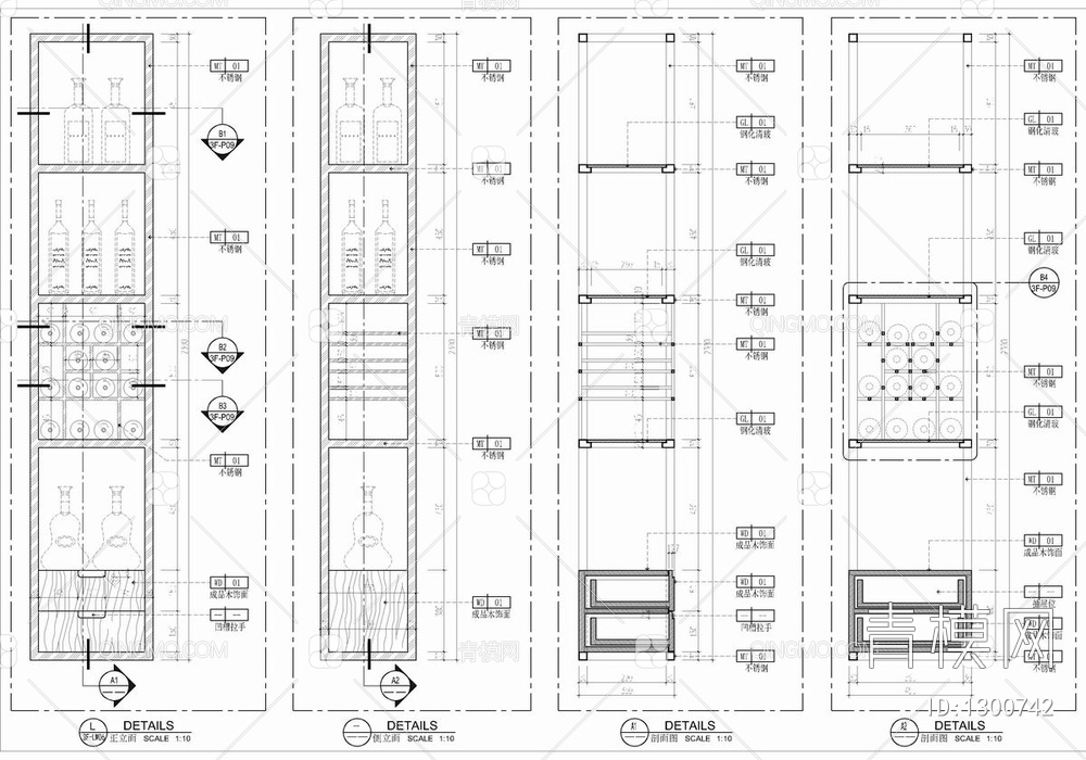 五层小别墅CAD施工图 家装 私宅 洋房 样板房 豪宅 大宅 别墅【ID:1300742】