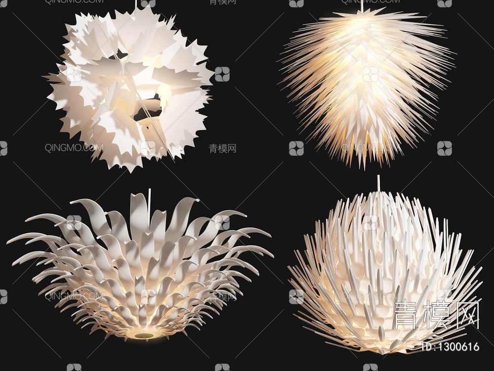艺术吊灯SU模型下载【ID:1300616】