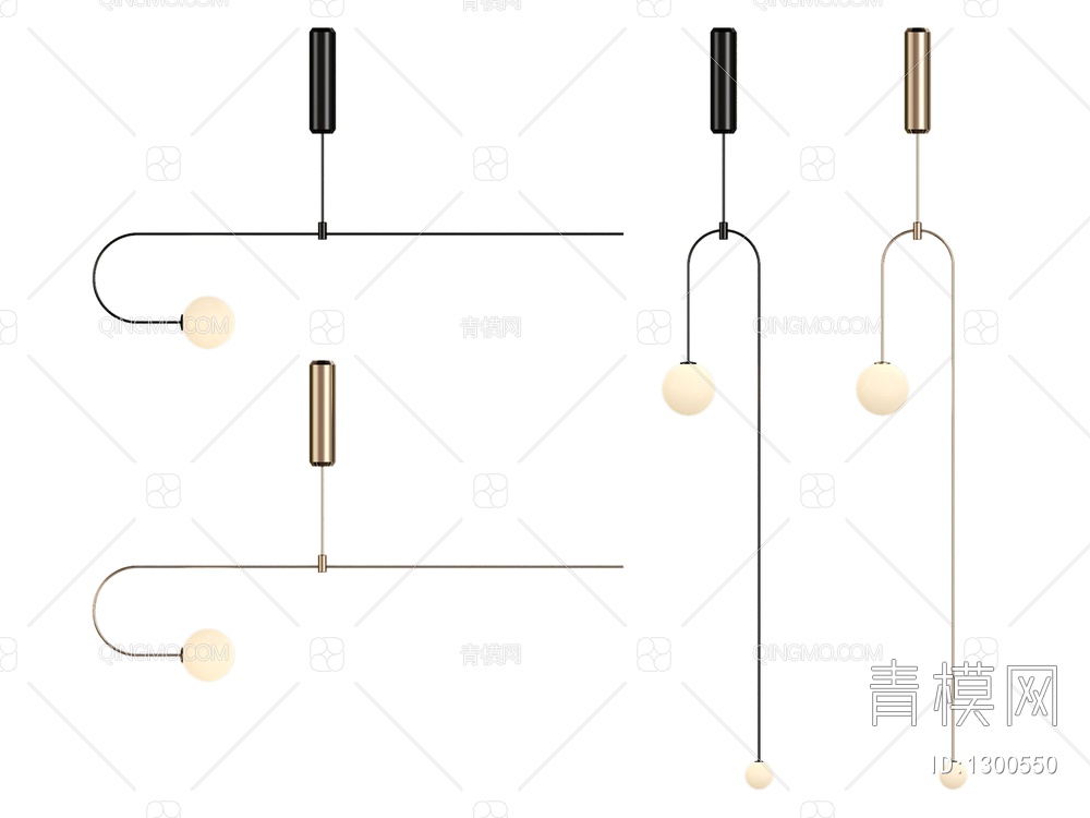 极简吊灯3D模型下载【ID:1300550】