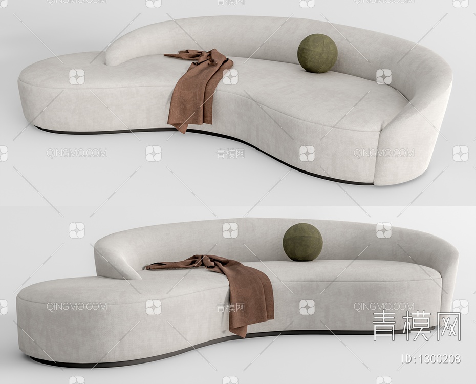 多人弧形沙发SU模型下载【ID:1300208】
