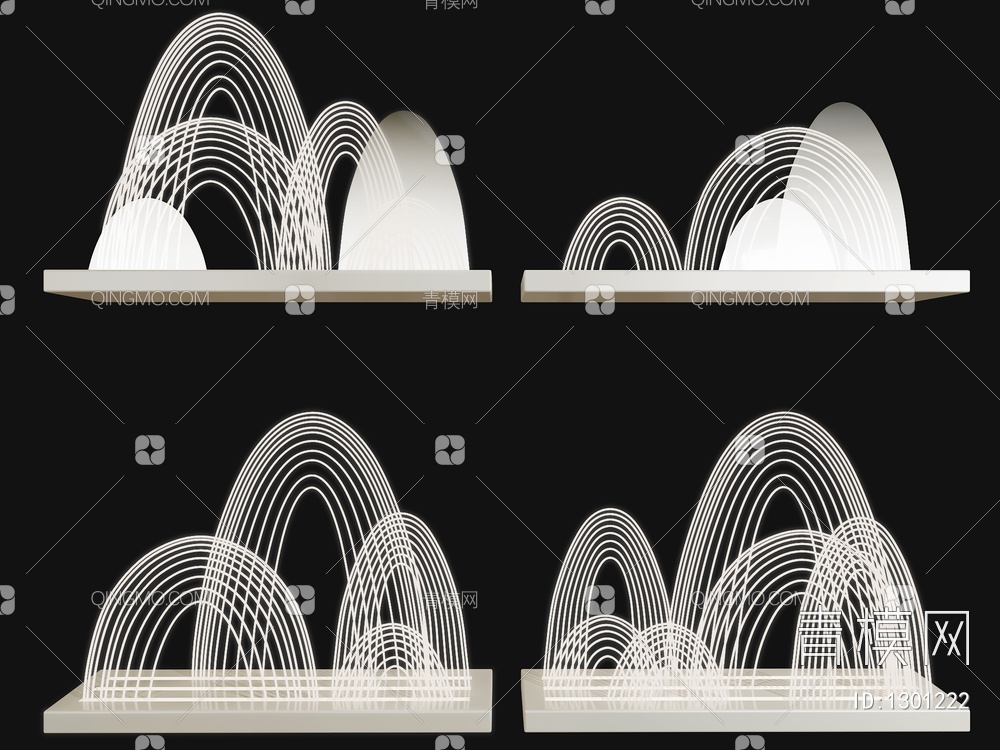 山峰装饰落地灯3D模型下载【ID:1301222】