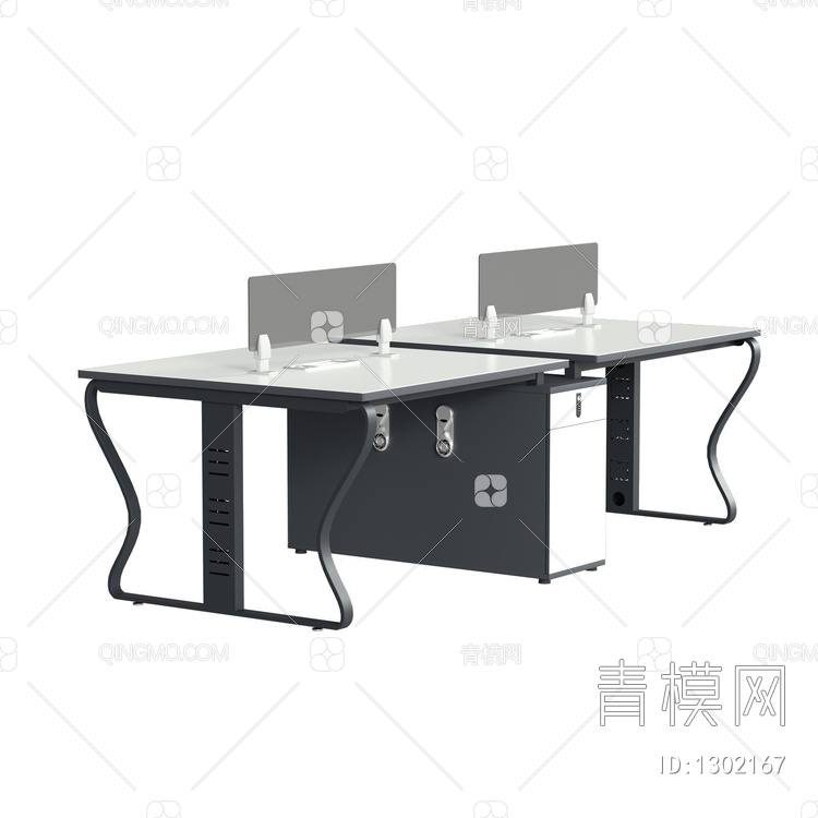办公桌3D模型下载【ID:1302167】