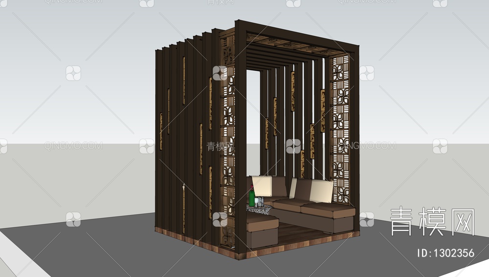 亭子SU模型下载【ID:1302356】