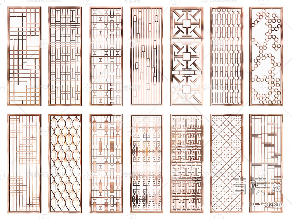 金属屏风隔断，金属屏风隔断3D模型下载【ID:1302806】