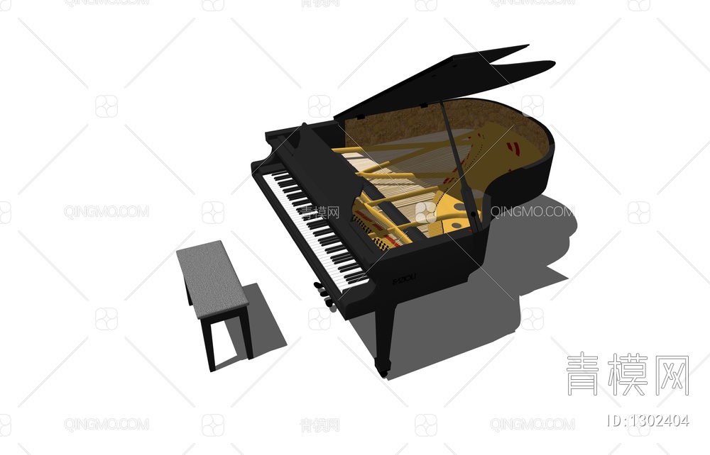 钢琴SU模型下载【ID:1302404】