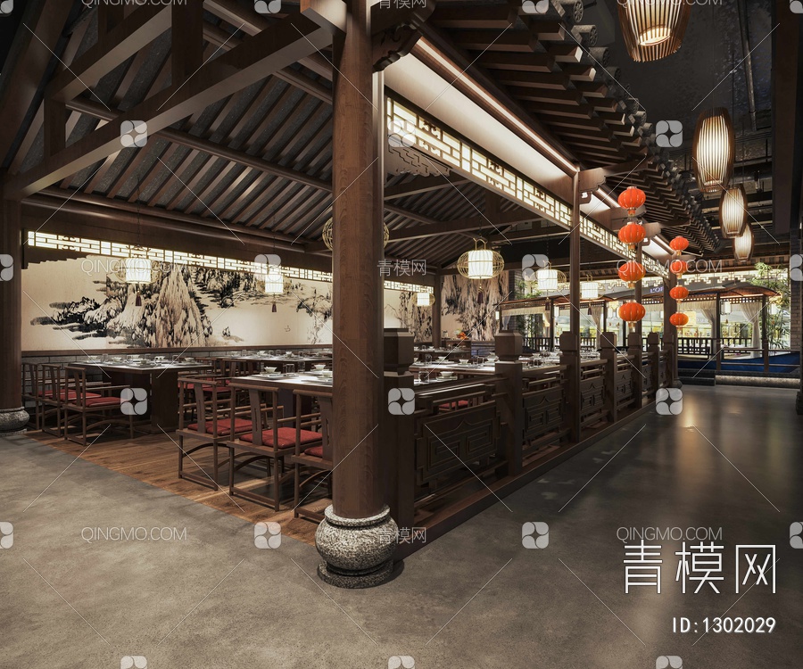 中餐厅3D模型下载【ID:1302029】