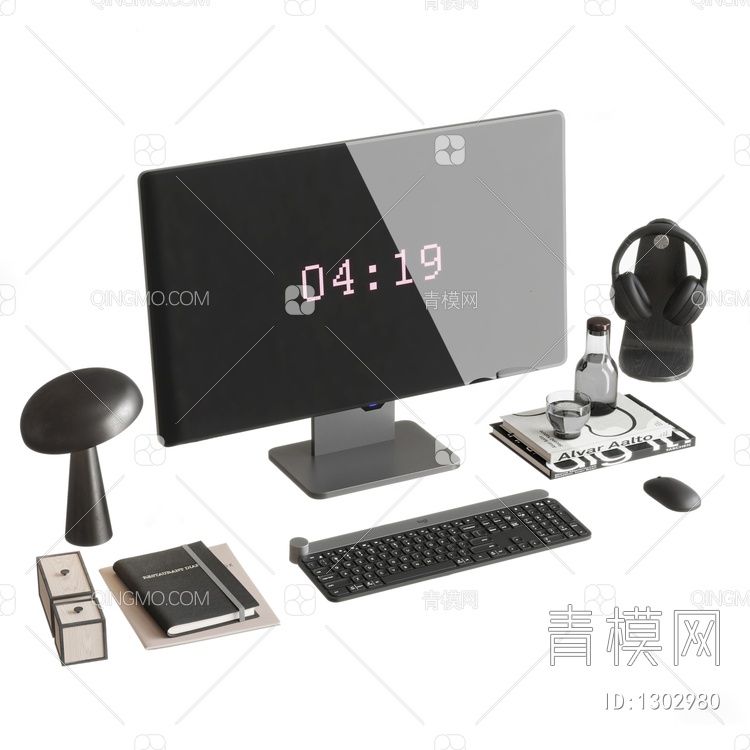 电脑办公物品3D模型下载【ID:1302980】