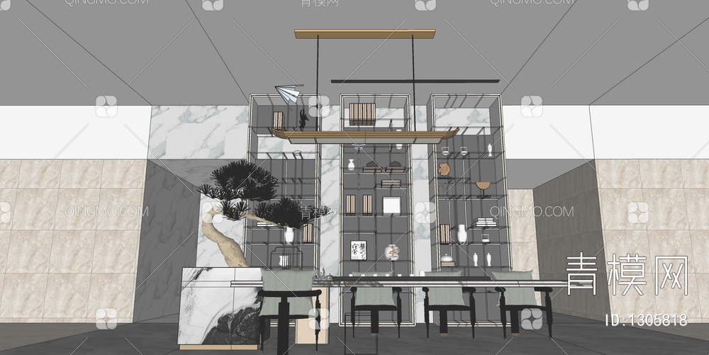 售楼处内部SU模型下载【ID:1305818】