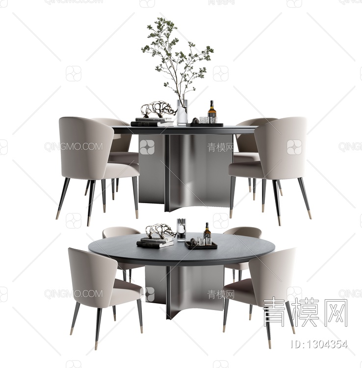 餐桌椅组合3D模型下载【ID:1304354】