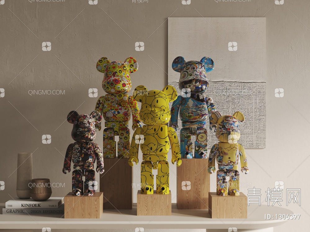 暴力熊雕塑摆件3D模型下载【ID:1306397】
