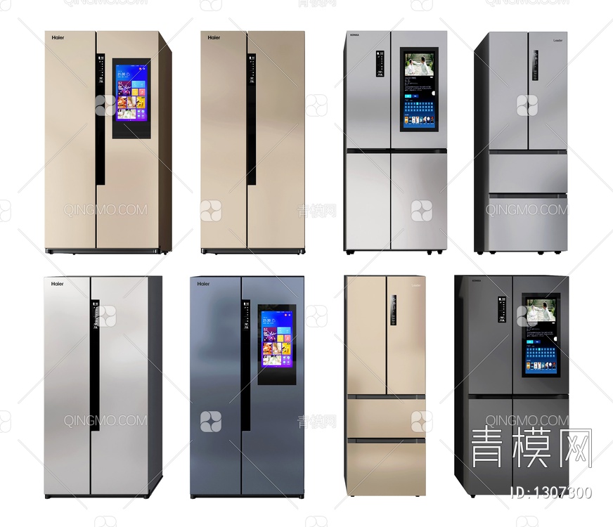 冰箱 双开门冰箱 双门冰箱 智能冰箱3D模型下载【ID:1307300】