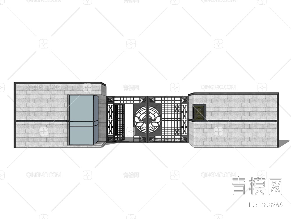 大门铁艺门SU模型下载【ID:1308266】